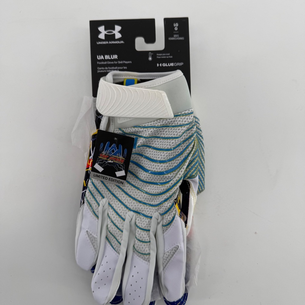 Under Armour UA Blur Football Gloves Mens Large Top Speed Limited Edition White